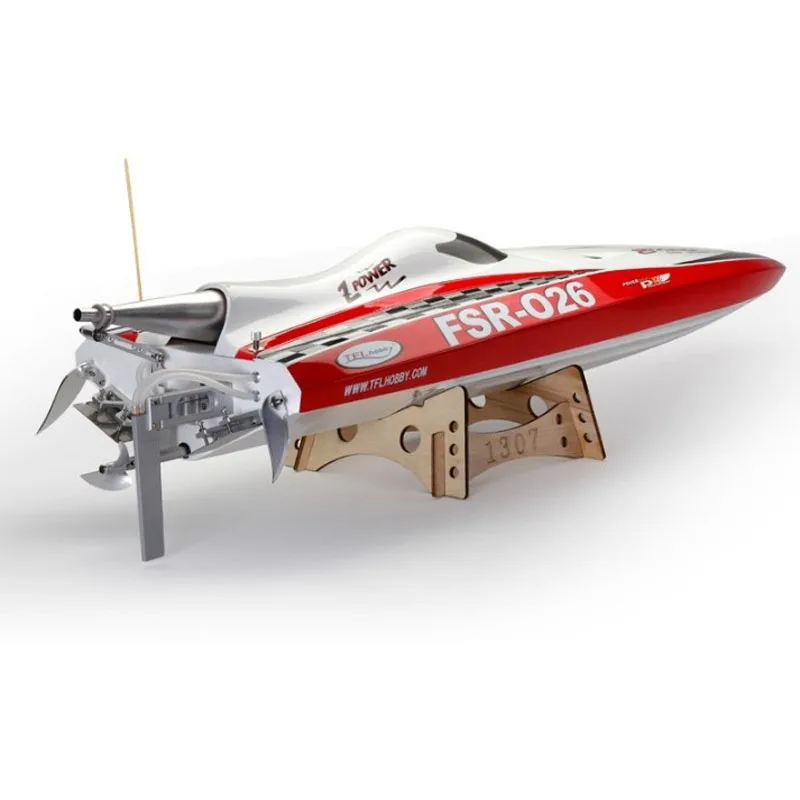 RC Gasoline Speedboat Model 26CC/30CC Engine Remote Control Ship Model Toy Gift Racing O-boat Fiberglass Hull Finished Product