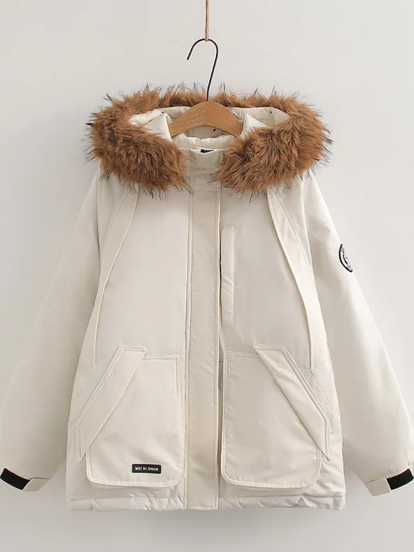 [Ready Stock] Giacca invernale da donna in cotone caldo spesso di alta qualità Parka da donna Capispalla addensato in cotone morbido leggero vintage giapponese