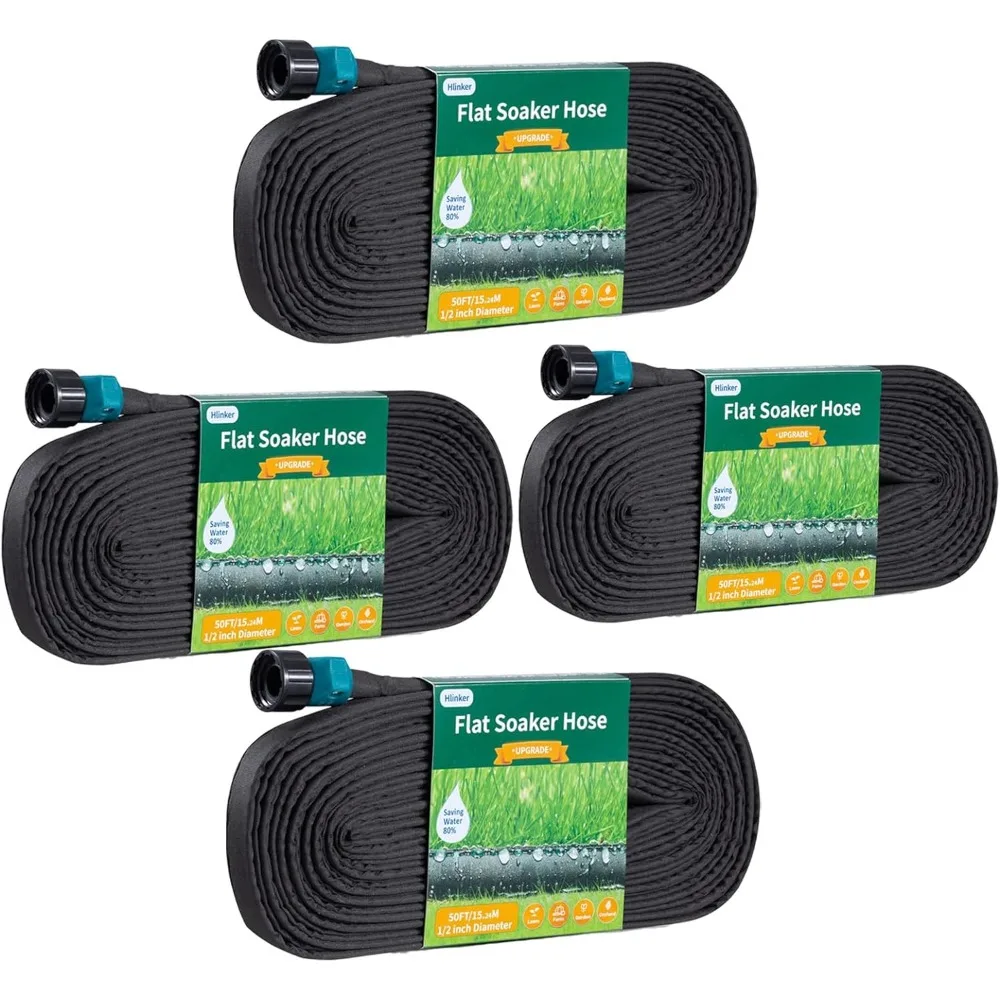 

Flat Soaker Hose for Garden Beds, Linkable Consistent Drip Irrigation Hose Save 80%Water, Leakproof Heavy Duty Double Layer Hose