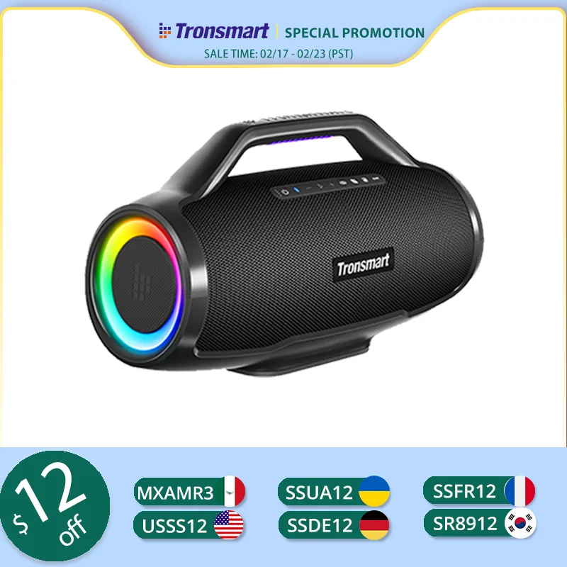 Tronsmart Bang Max Speaker Bluetooth Speaker with 130W, 3 Way Sound System, Sync Up 100+ Speakers, APP Control, Guitar/Mic Input