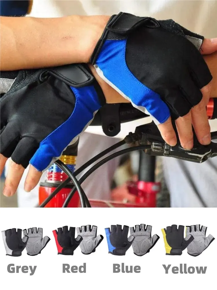 AliExpress Half Finger Cycling Gloves Men Women Anti Slip Shock Breathable Summer Bicycle Gloves Fingerless Sports Gym Training Bike Gloves