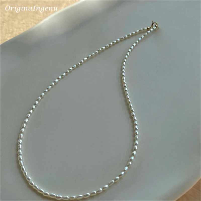 14K Gold Filled Natural Baroque Pearls Necklace Vintage Choker Handmade Pendants Boho Jewelry Gold Tarnish Resist Necklace