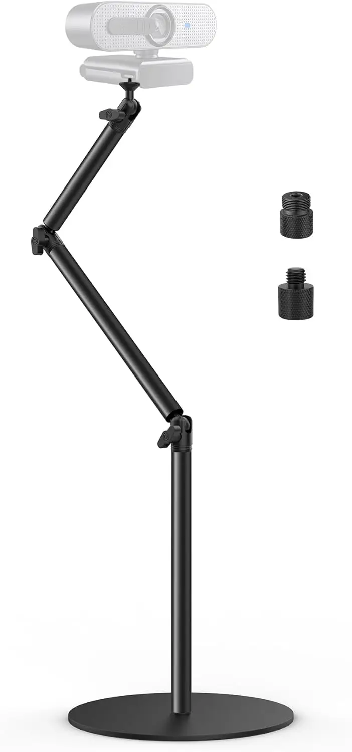 

Camera Round Base Mount Desk Stand, Flexible Aluminum Photography Floor-Standing Light Monopod Stand Phone Holder with 1