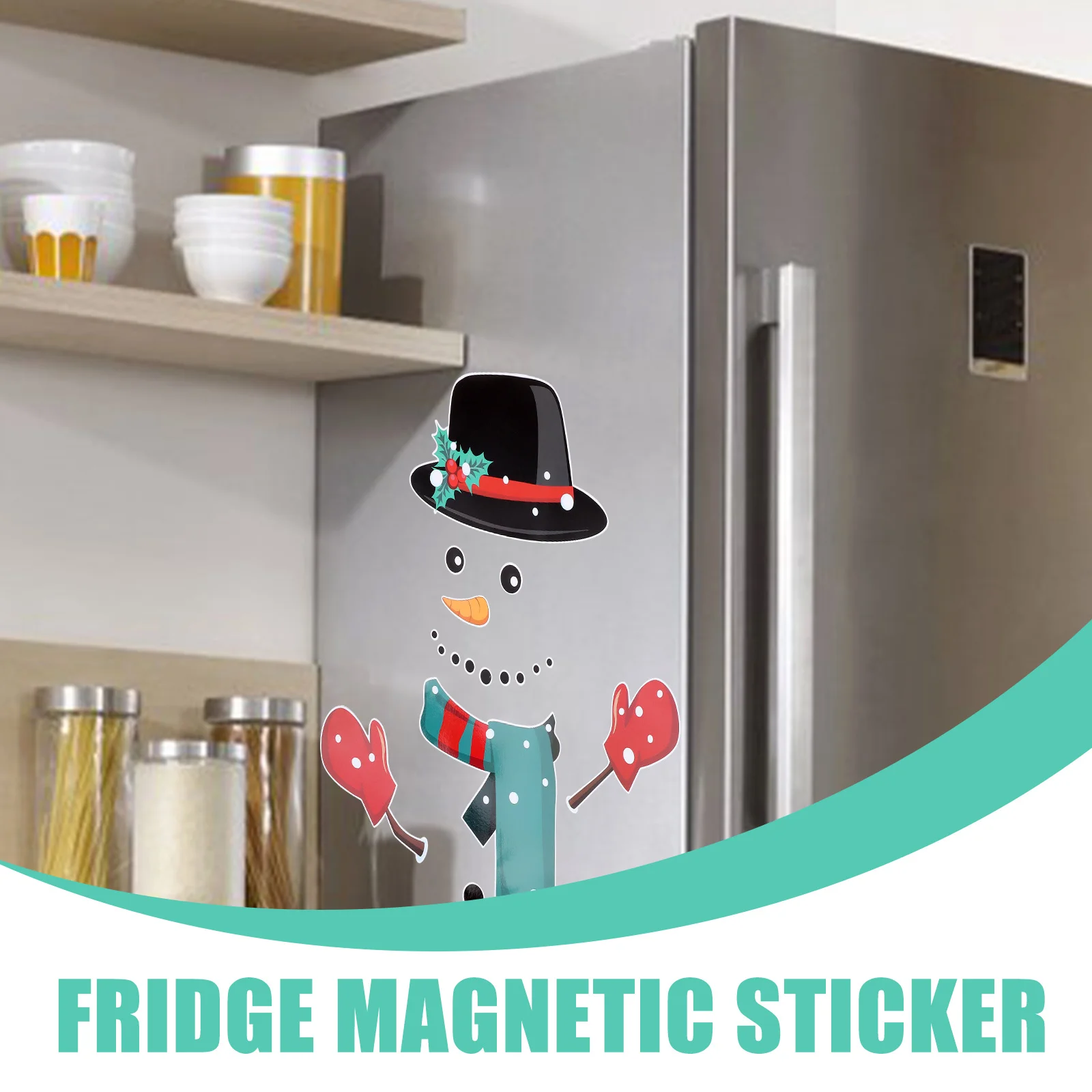 

2Sets Christmas Magnetic Fridge Stickers Decorative PVC Santa Claus Decals Kitchen Metal Door Decor Fridge Magnet Accessories