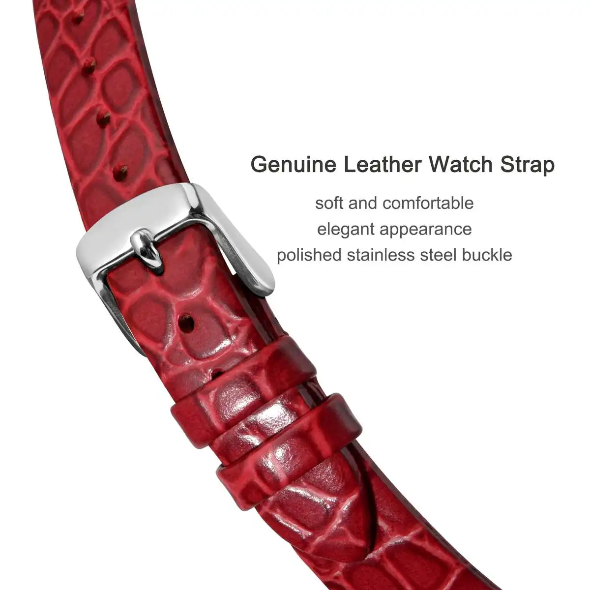 BISONSTRAP Luxury Genuine Leather Watch Straps Women 8mm 10mm 12mm 14mm 16mm 18mm 19mm 20mm for Lady Replacement Band Bracelet