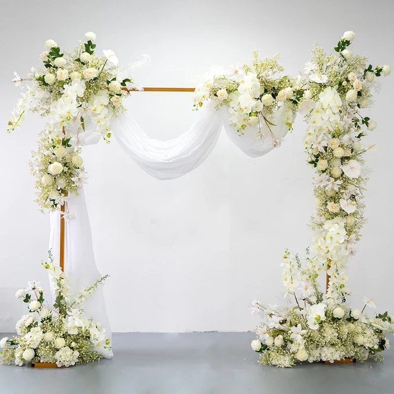 Artificial Gypsophila Rose Orchid Flower Row Wedding Arch Decor Hanging Babys Breath Row Road Lead Flower Ball Floor Flower Row