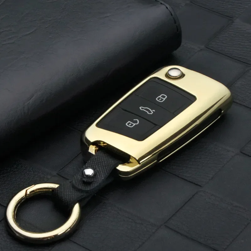 For Volkswagen Golf Bora Lavida Tayron Lamando Luxury Metal Car Key Protective Case Cover Keychain Key Purse Case Wholesale