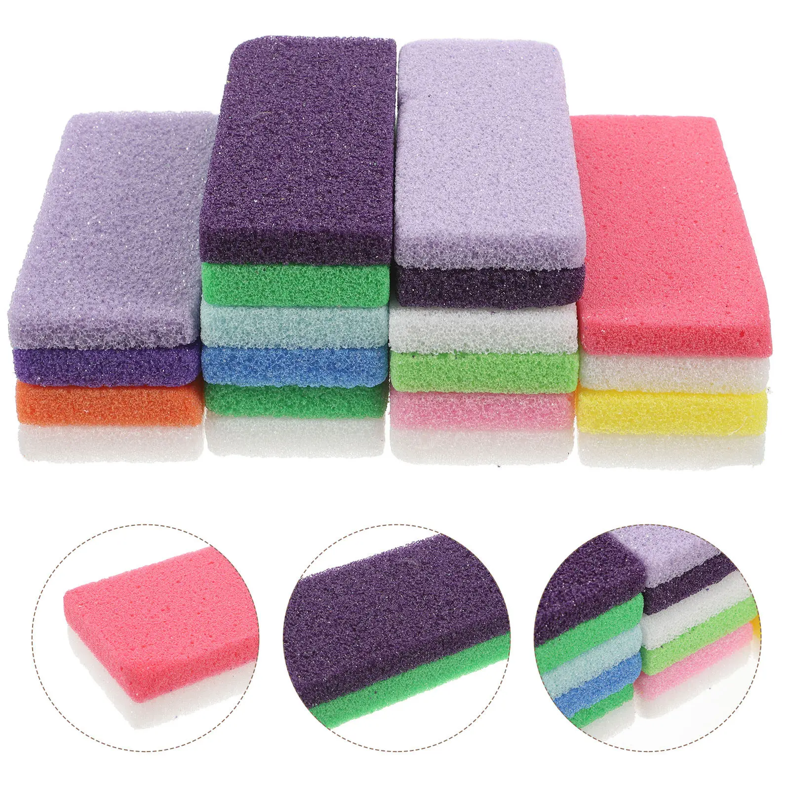 10Pcs Double Sided Foot Scrubber Pumice Sponge for Feet Dead Skin Removal Callus Remover Pedicure Exfoliator Tool Home Salon Use