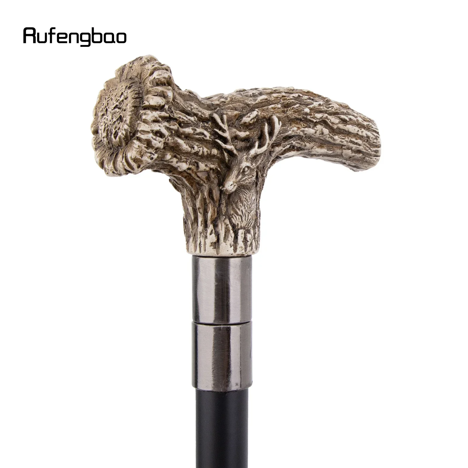 الأبيض الراتنج الغزلان شجرة الجذر رئيس عصا للمشي موضة الزخرفية الصلب عصا شهم أنيقة تأثيري قصب مقبض Crosier 94 سنتيمتر