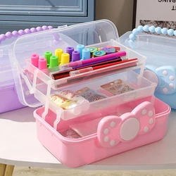 Multi-layer Hairpin Organizer Cute Girl Jewelry Case Head Rope Headband Display Rack Jewelry Necklace Stationery Storage Box