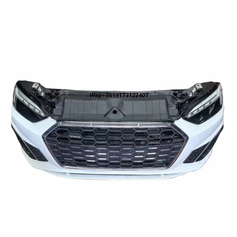

2023 A5 Front Bumper with Headlights & Radiator Set Plastic+ABS Bolt-On White/Black Paint 1 Year Warranty