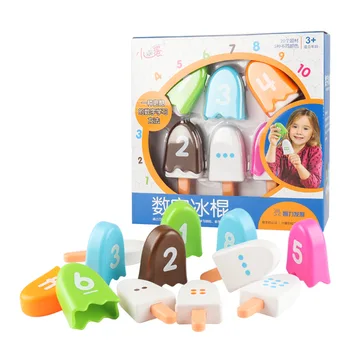 10 adet/takım dijital dondurma Montessori oyuncaklar sayı eşleştirme oyunu renk bilişsel eğitim duyusal eğitici oyuncaklar çocuk hediyeler