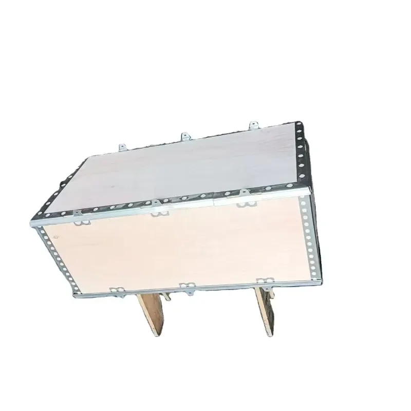 

Steel Belt Foldable Edge Buckle Folding Packaging Air Freight Components Wooden Box Foldable Removable Plywood Crate