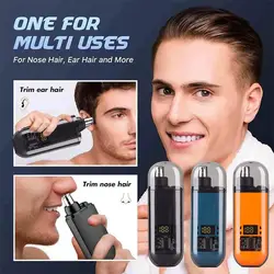 1pcs Portable Electric Nose Hair Trimmer USB charging Nose Ears Hair Eyebrow Trimmer for Men Rechargeable Painless set
