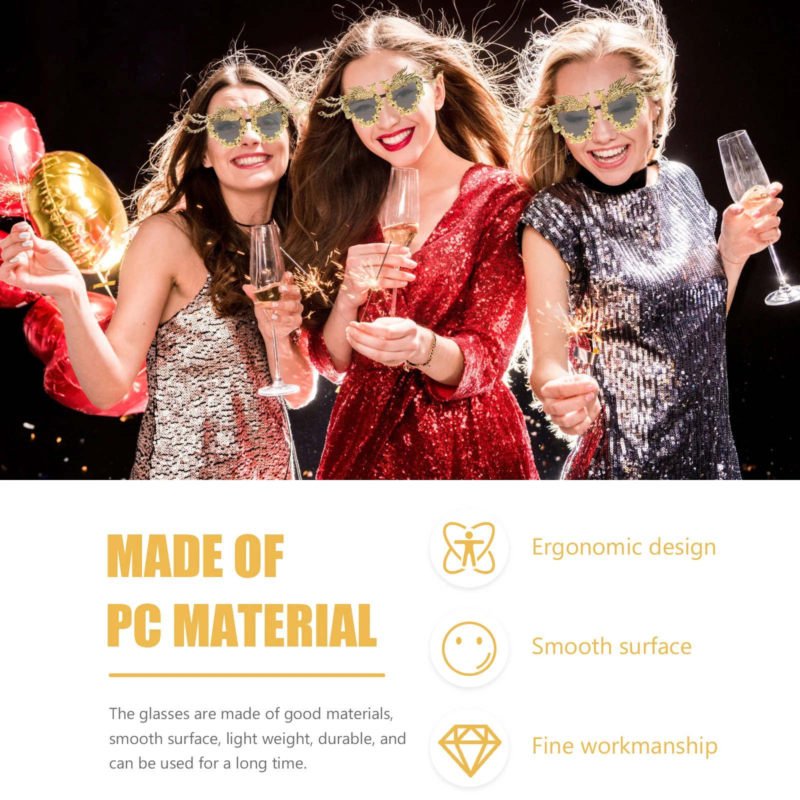 

1 Pair Stylish Sun Glasses For Women Fashion Outdoor Party Festival Photo Prop Cool Decorative Shades Summer Lightweight Eyewear