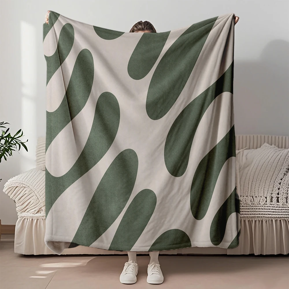 

Classic Flannel Cozy Blanket Contemporary Floral Sage Green Collection Vintage Hotel-style Cover Bedspread With Durable