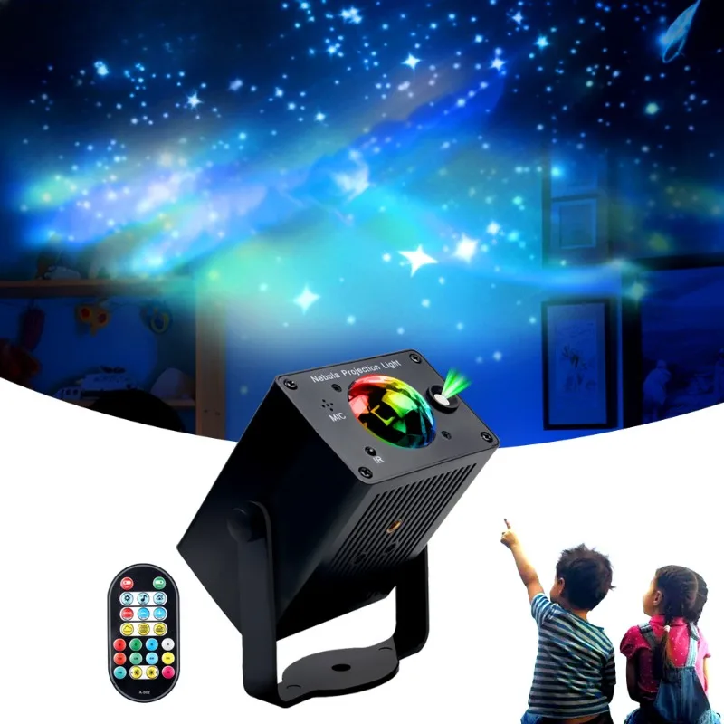 Colorful Starry Sky Galaxy Projector Nightlight USB Rechargeable Stage Effect Wedding Xmas Holiday Party Lamp Gifts