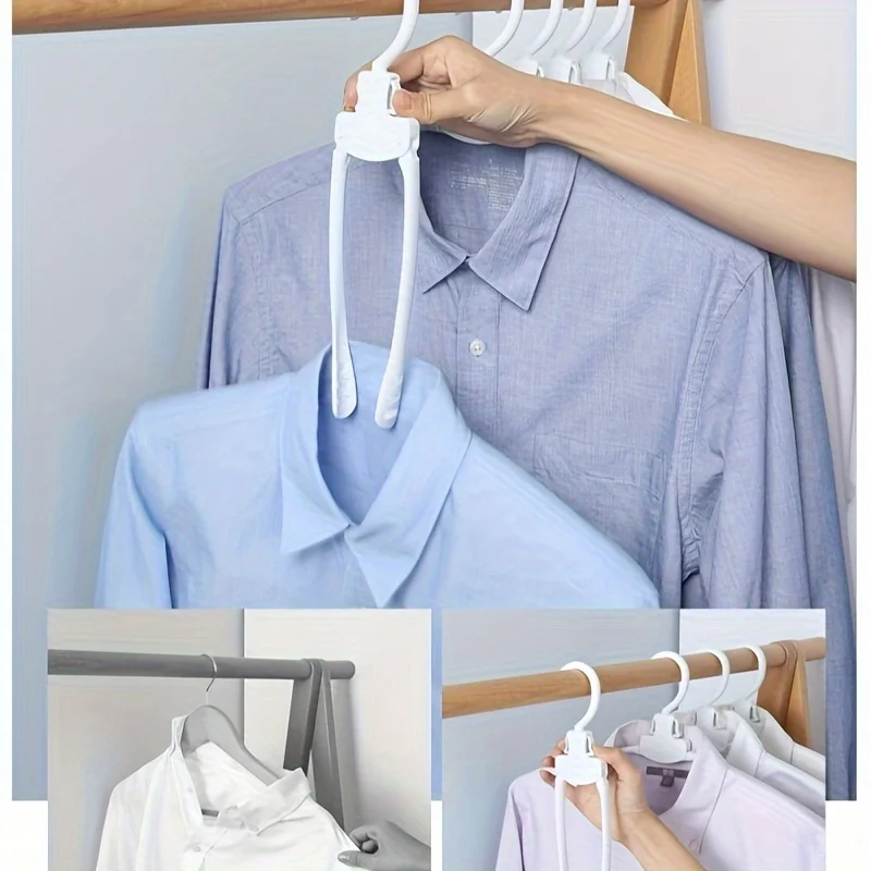 10 Uds. Perchero de viaje portátil multifuncional de 1 segundo plegable rápido estante de ropa ahorro de espacio colgador de almacenamiento de maleta de plástico