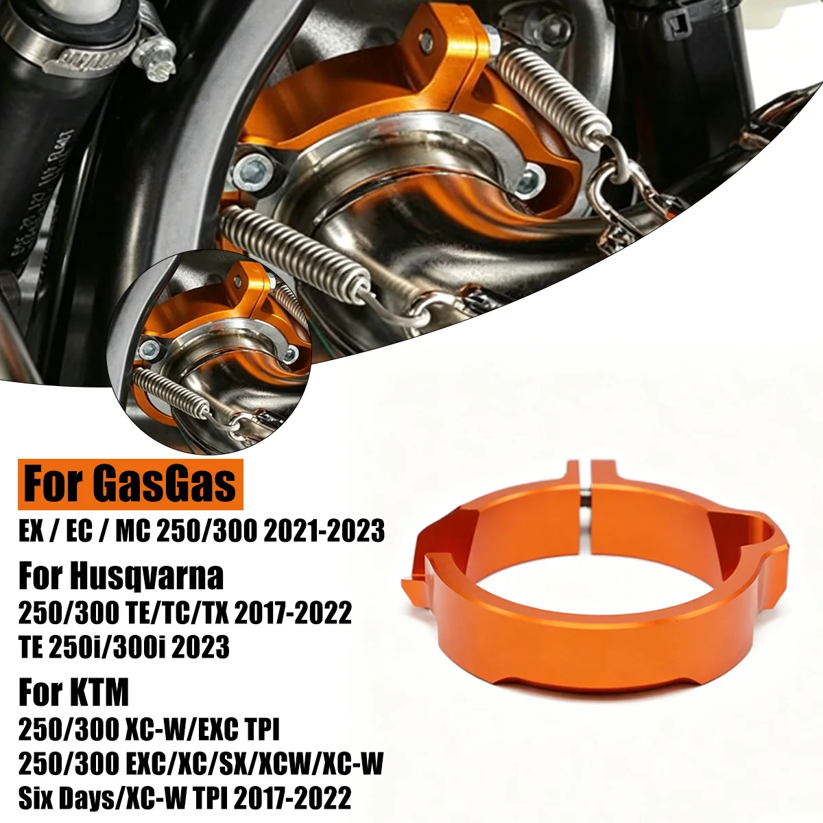 Motorrad-Auspuffendrohr-Schalldämpfer-Klemmflanschschutz für Husqvarna 250 300 TE TC TX für KTM EXC XC SX XCW für GasGas EC EX