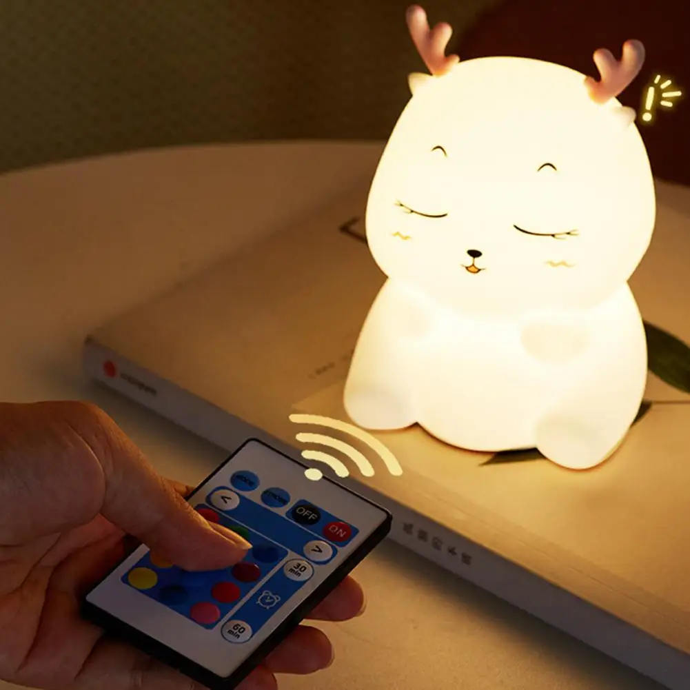 1 مجموعة الكرتون LED مصباح رائعتين مظهر قابلة للشحن وهج الحرة التحكم باللمس ضوء ملون اللون الإضاءة سيليكون Batt