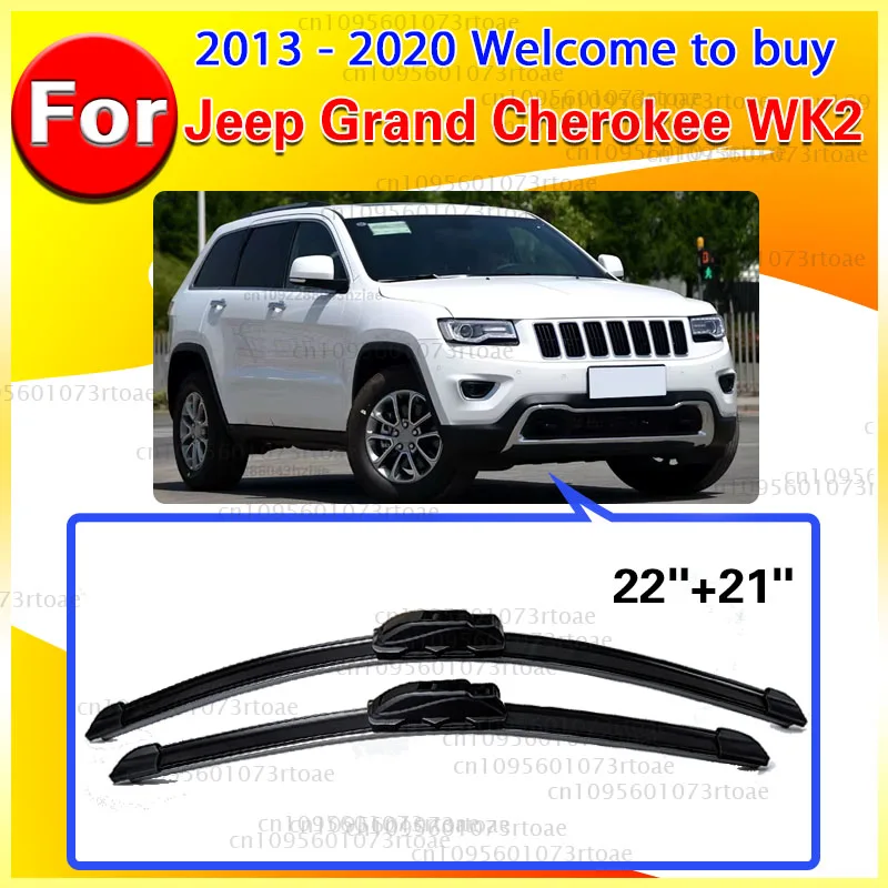 ‌ Für Jeep Grand Cherokee WK2 2013-2020 Qualitäts-Wischerblatt aus weichem Gummi, rahmenloser Wischer, HD, leise, langlebig, Automotive 22"+21"