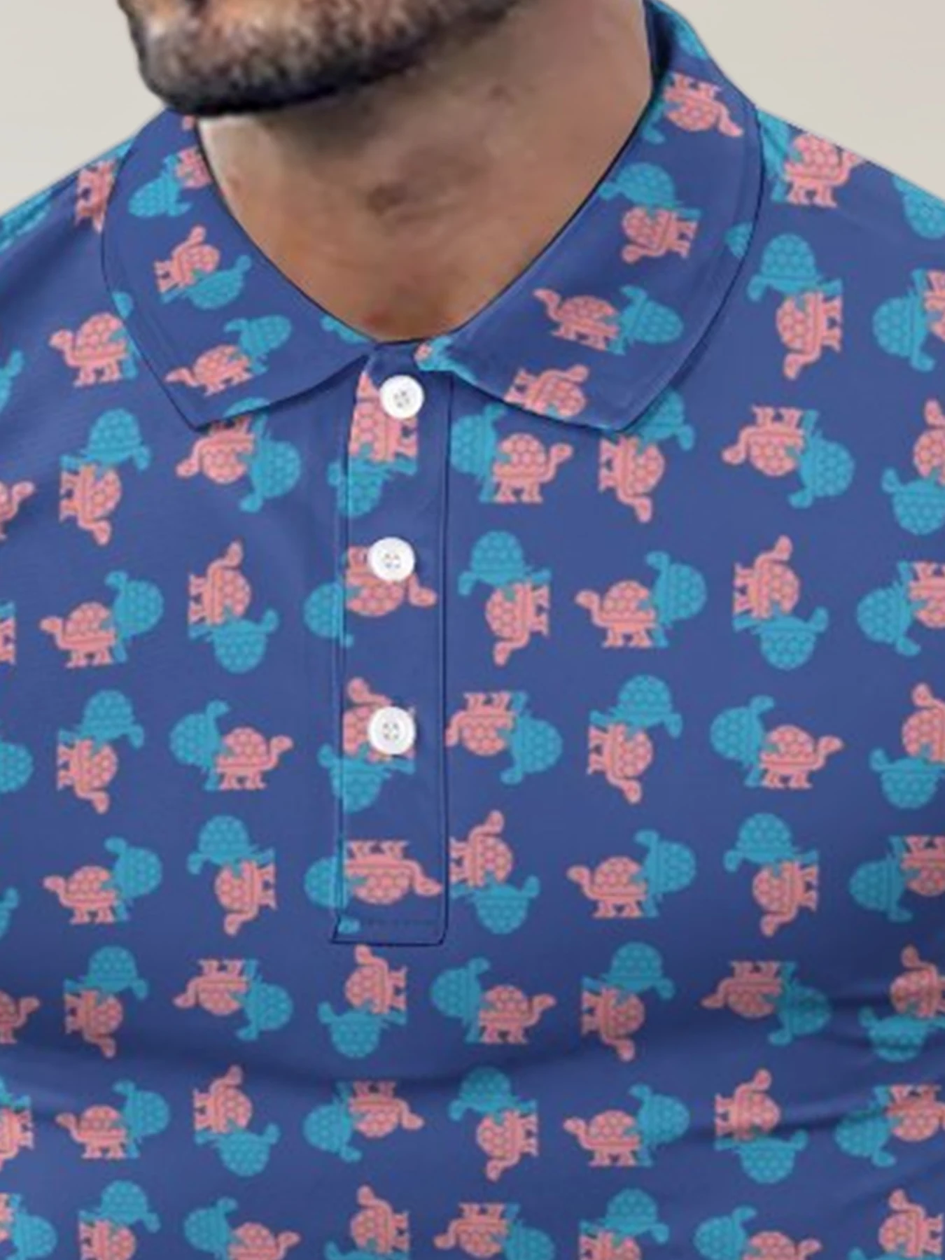 قميص بولو بياقة مطبوعة ثلاثية الأبعاد، بلوفر رجالي بأكمام قصيرة، مقاس كبير، ملابس رياضية كاجوال، موضة الصيف، مريح للتنفس #3