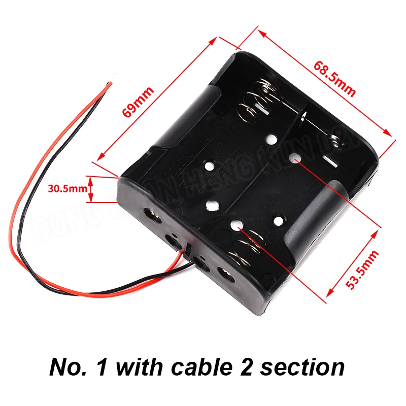 1/2/3/4 Section Battery Box No.1 With Switch Battery Compartment Battery Holder Large Battery Storage Box No.1