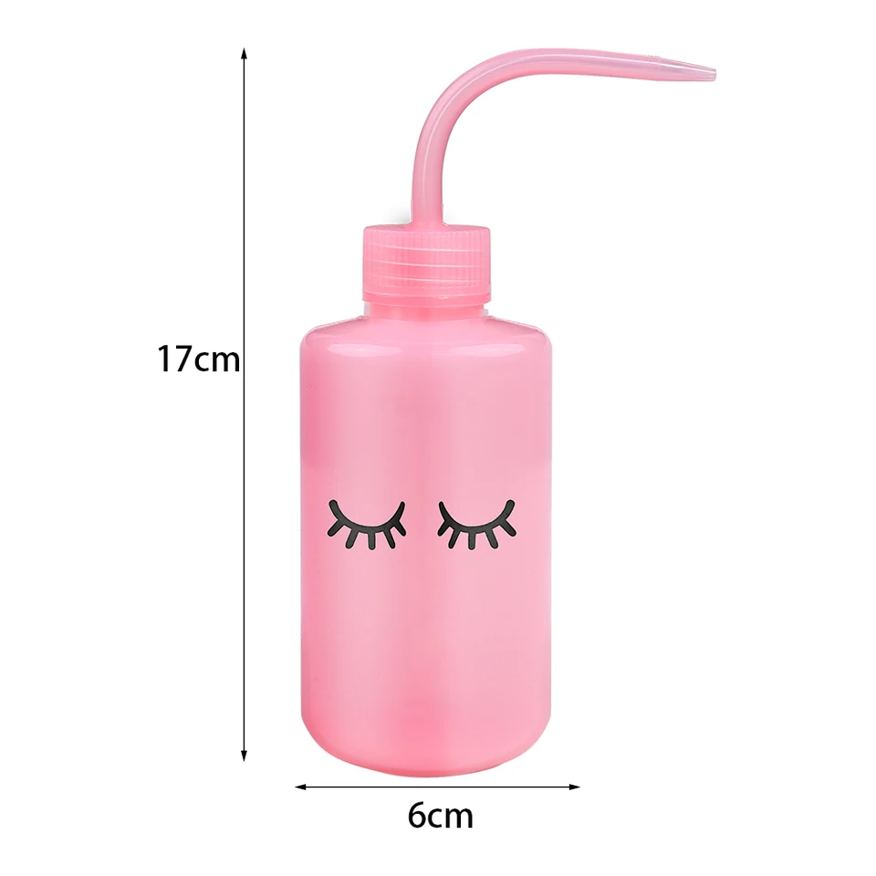 1 Pieza Frasco de Limpieza para Pestañas, Frasco de Limpieza de Codo, Gotero de Agua, Frasco de Plástico Apretable, Botellas para Baño de Pestañas, Tetera de Primer 6