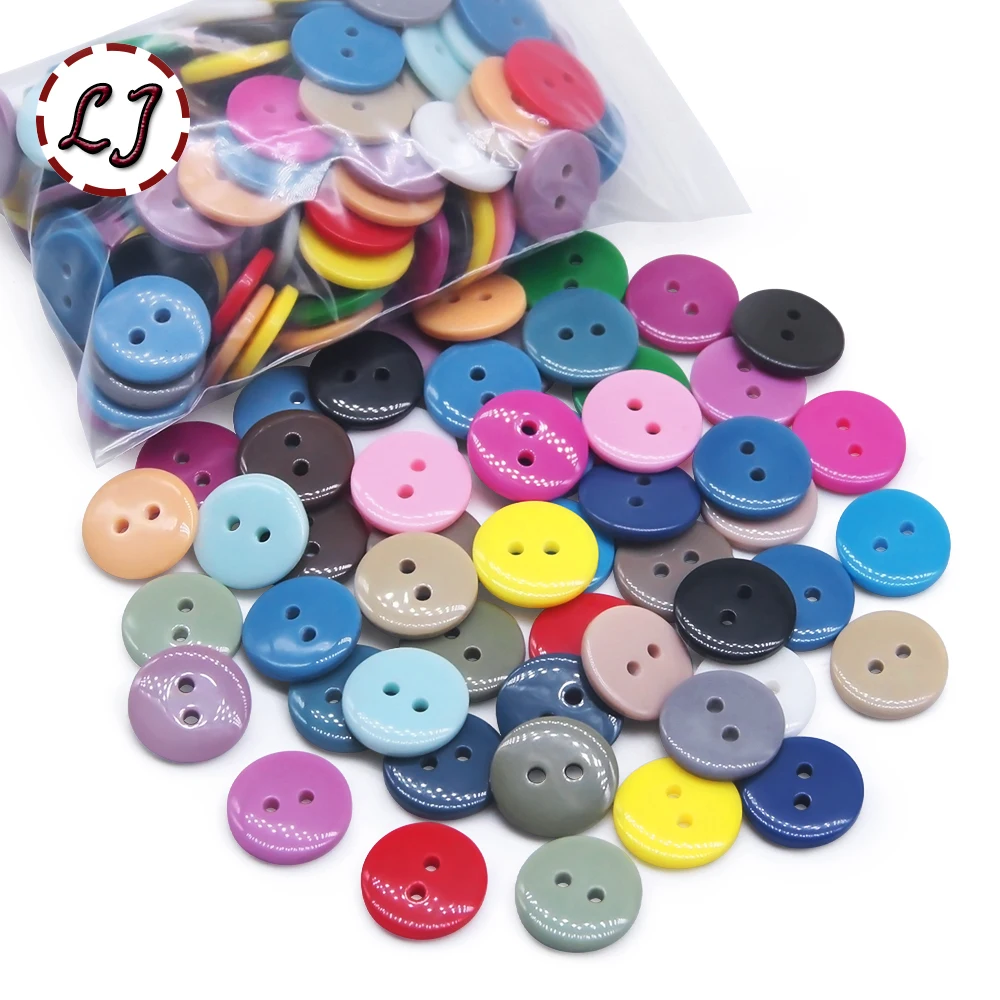 New 100pcs Resin Kids Sewing Buttons For Chindren Clothes Garment Handmade DIY Accessories scrapbooking Crafts