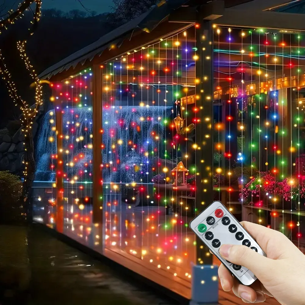 

Светодиодная гирлянда-штора USB 3/6 м с пультом ДУ, 8 режимов, для свадьбы, вечеринки, спальни, декора стен и окон, домашнего декора, украшения на Ид, подарок на День матери