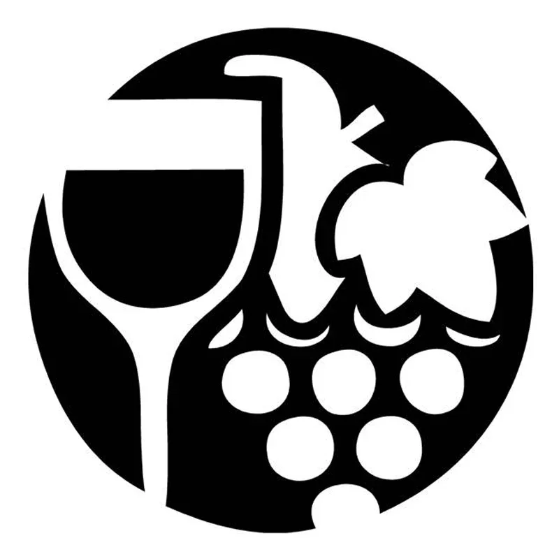 

Car Stickers Wine Glass and Grape Ring Fashion Car Stickers PVC Decals Creative Waterproof Sunscreen Black/white,16cm*16cm