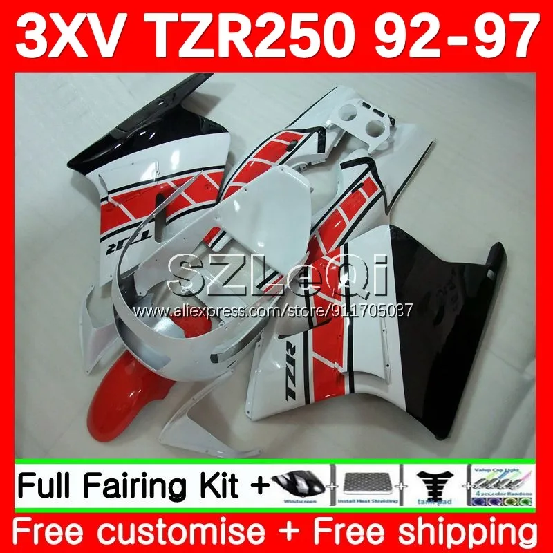 TZR-250 For YAMAHA TZR250 TZR 250 RR 3XV White red blk 92 93 94 95 96 97 140No.2 TZR250RR 1992 1993 1994 1995 1996 1997 Fairing