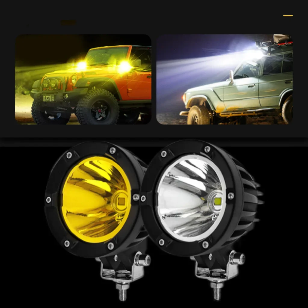 

HAOLIDE 4” Round LED Work Light 45W Spotlight for Truck Off-road Vehicle SUV ATV 4x4 Driving Light 12V 24V 6000K 3500K IP68