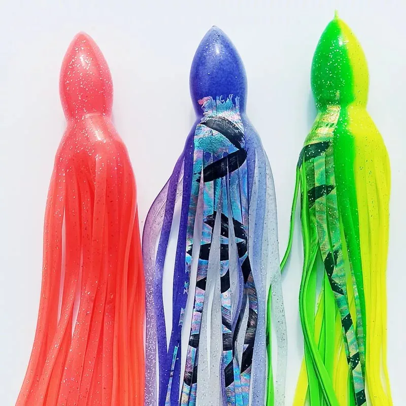6pcs 32cm Replacement Octopus Skirts for Trolling Lures skirt octopus soft fishing Rigged skirt Marlin Tuna Pakula game fishing - view 3