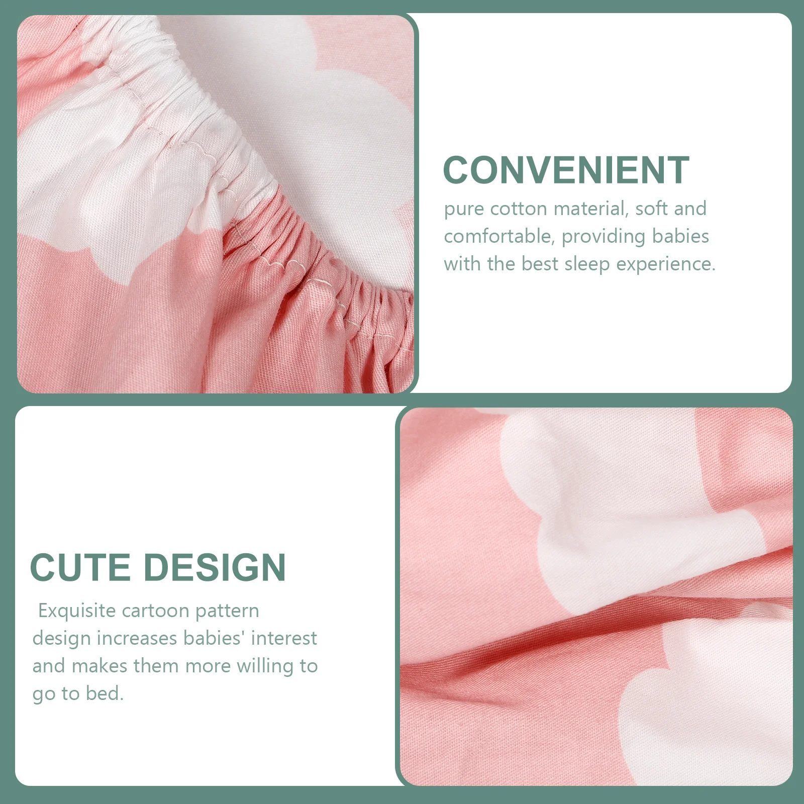 ملاءة سرير قطنية ناعمة قابلة للتنفس، تصميم لطيف مطبوع لا يسبب الحساسية لسرير الأطفال الرضع القابل لإعادة الاستخدام #4