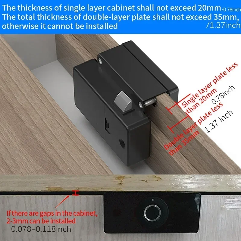 Cerradura biométrica inteligente con huella dactilar para cajón oculto, cerradura electrónica, almacenamiento de archivos de privacidad, protección