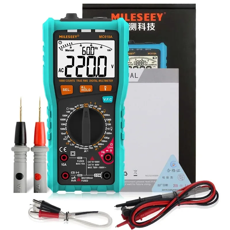 

Mileseey NCV Multimeter Digital 10000 counts AC/DC Voltage Meter Protection against Burn Professional Auto Range Multimeter