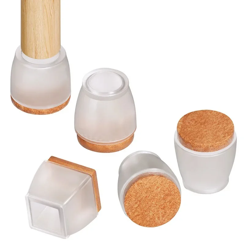 8Pcs Table Chair Foot Cover Silent Reduction Silicone Wear-resistant Thickened Furniture Leg Protective Slip-proof Anti-drop Pad