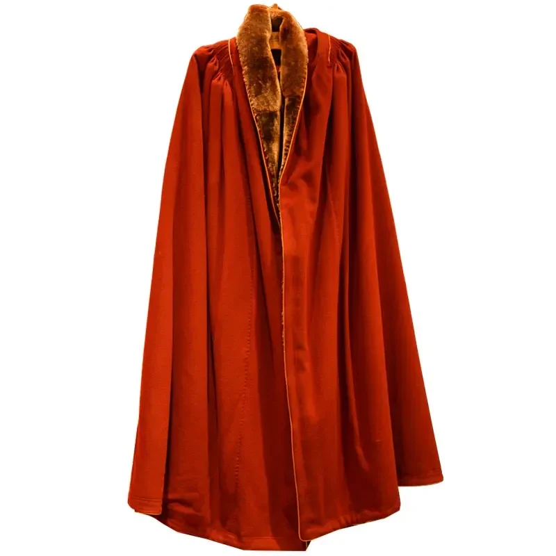 Tibet Lama Monk Traditional Costume Cashmere Men Winter Warm Cape Cloak Thickened Zen Meditation Clothes Tibetan Buddhist Robes