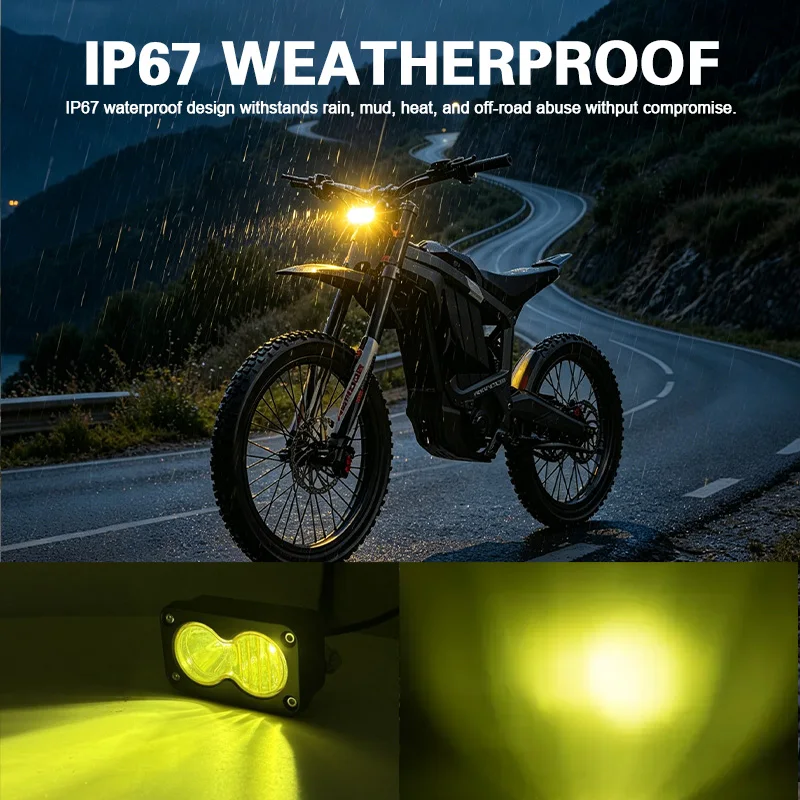 3 Inch Motorcycle Headlight Kit For Sur-Ron Segway X260 Talaria Sting R MX4 PC Len  for Pickup Motorcycle Truck Offroad Roof