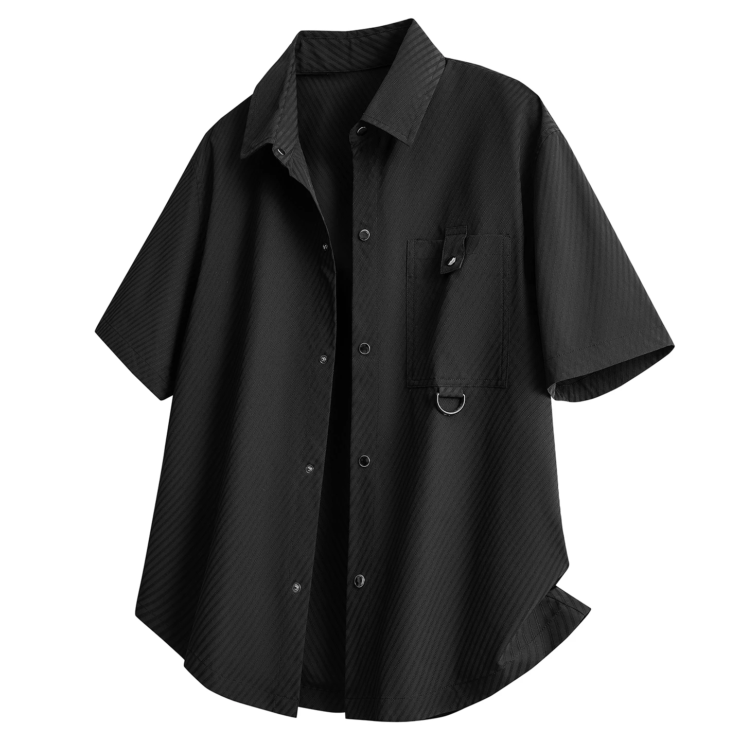 2026 model summer shirt - men's short-sleeved shirt, youth style, solid color, round collar, comfortable and versatile