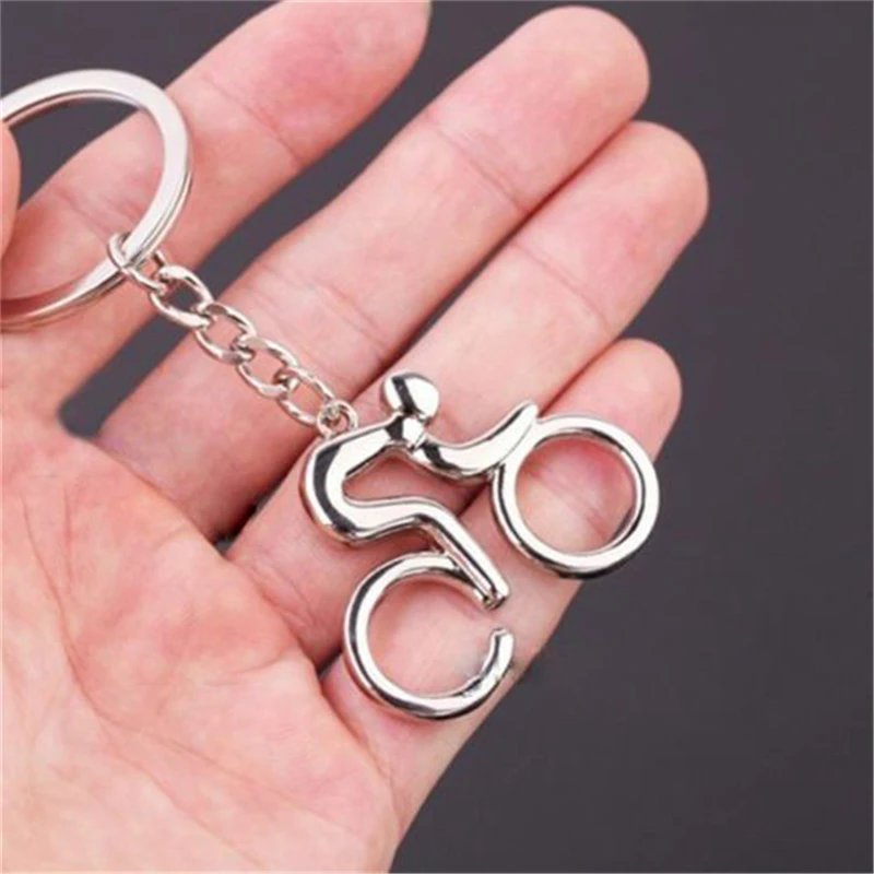 New Unisex Sports Riding Cycling Bicycle Bike Pendant Keyring Alloy Keychain