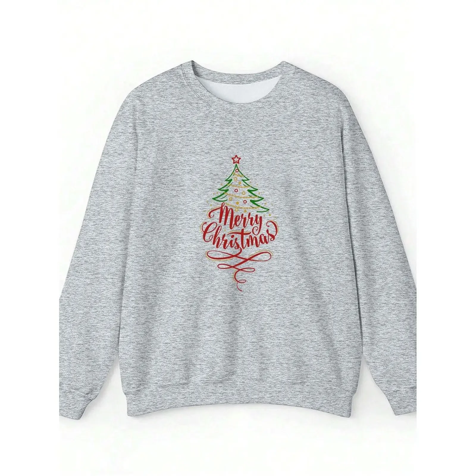 Pullover Felpe con o-collo per donna Velluto invernale Casual Moda allentata Comodo top a maniche lunghe con motivo stampato natalizio