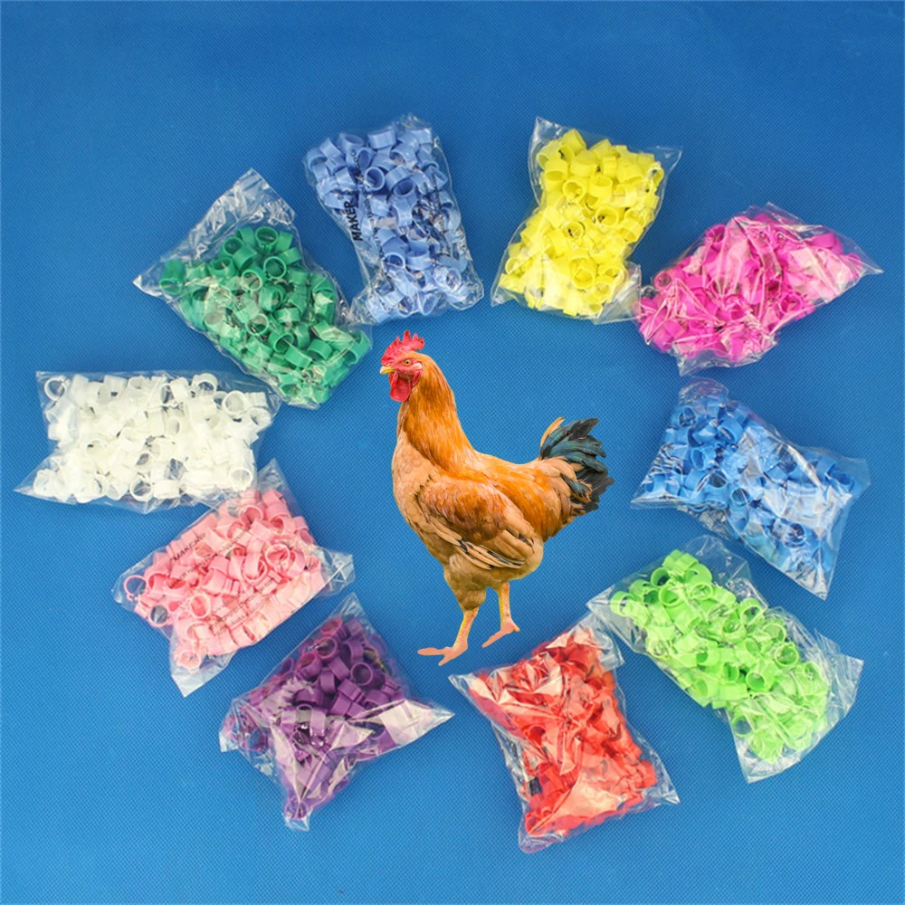 100Pcs Plastic Chicken Foot Rings ID8/16/25mm Poultry Duck Goose Pigeon Buckle-Type Identification and Management Leg Labels