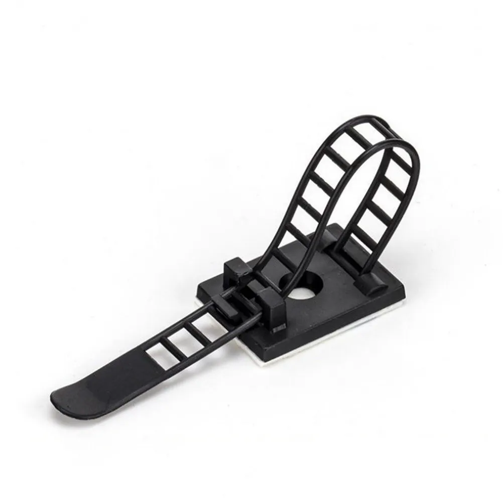 50Pcs Adjustable Self Stick Cable Clips Cord Management Tool for Desk Wall Desktop Organization Neat Wire Routing Black