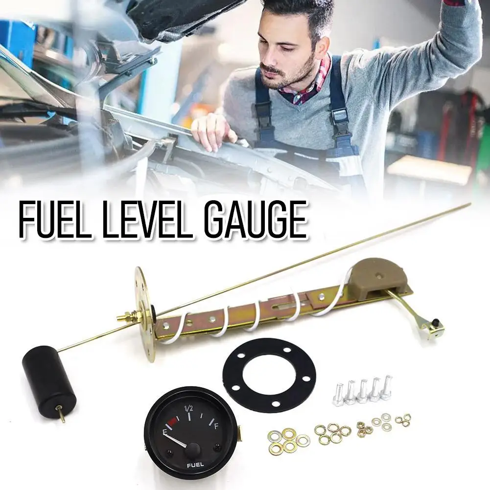 

2-Inch 52mm 12V Universal Fuel Level Gauge - Analog Pointer Meter with Fuel Tank Sender for Car, Truck, and Motorcycle