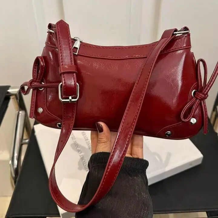 

2025 AW New European Bow Bag Women High-end Underarm Versatile Shoulder Handheld Fashion Purse