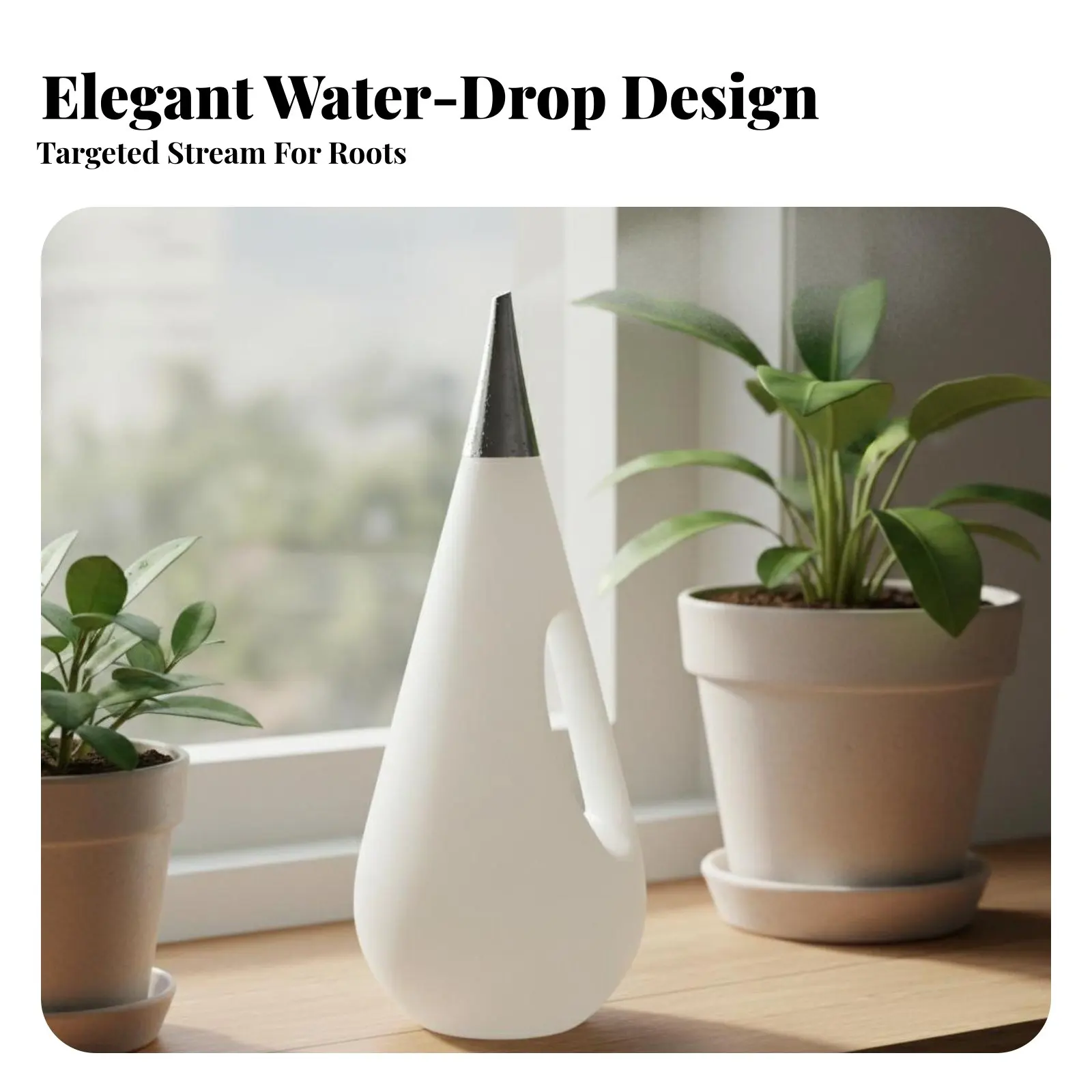 Teardrop Watering Can Large Capacity Long Spout Watering Can Gardening Supply Easy to Fill Er Trip Nomic Handle for Gardeners view 4