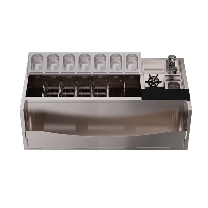 Custom 304 Stainless Steel Bar Freezer Center for Coffee Shops Outdoor Kitchens Cocktail Bars Decoration 316 Grade Durable