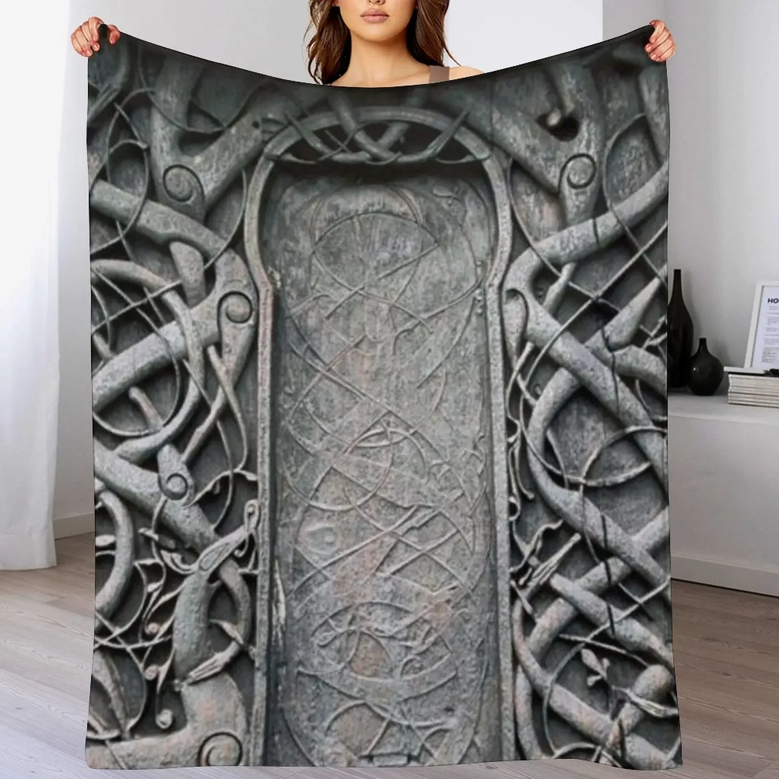

Urnes Stave Carving Throw Blanket heavy to sleep Hairys Thermals For Travel Blankets